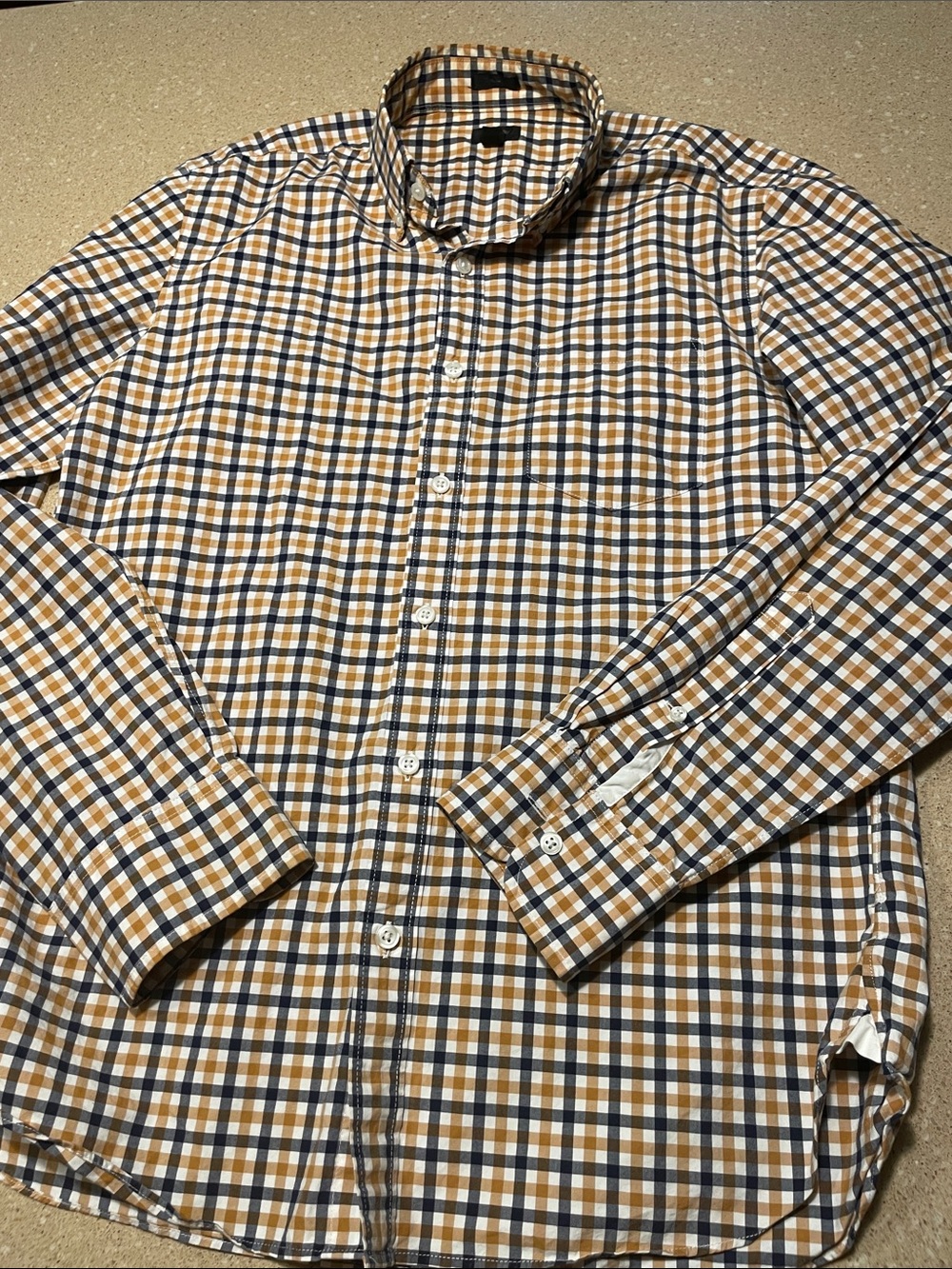 J. Crew Men's Checked Button-Down Shirt in Navy, White & Tan